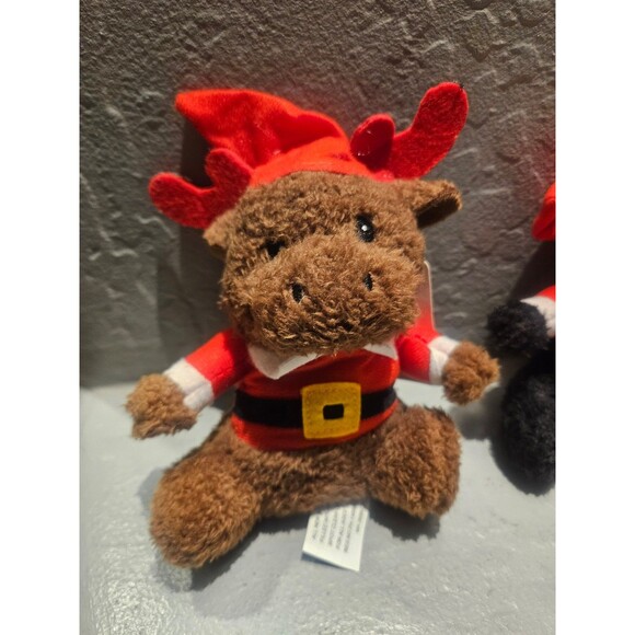 Greenbrier International Set of 4 Christmas Plush Animals 5" Stocking Stuffers - Picture 5 of 7